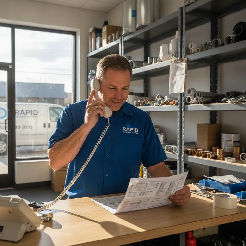 Shop owner setting up call forwarding to answering service coverage from the front-counter desk phone